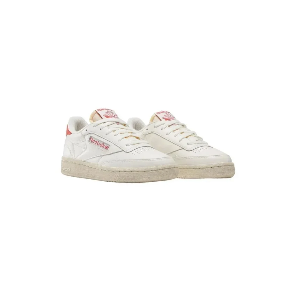 REEBOK Club C 85 Vintage Women's White Red Retro Leather Sneaker Classic Trainer